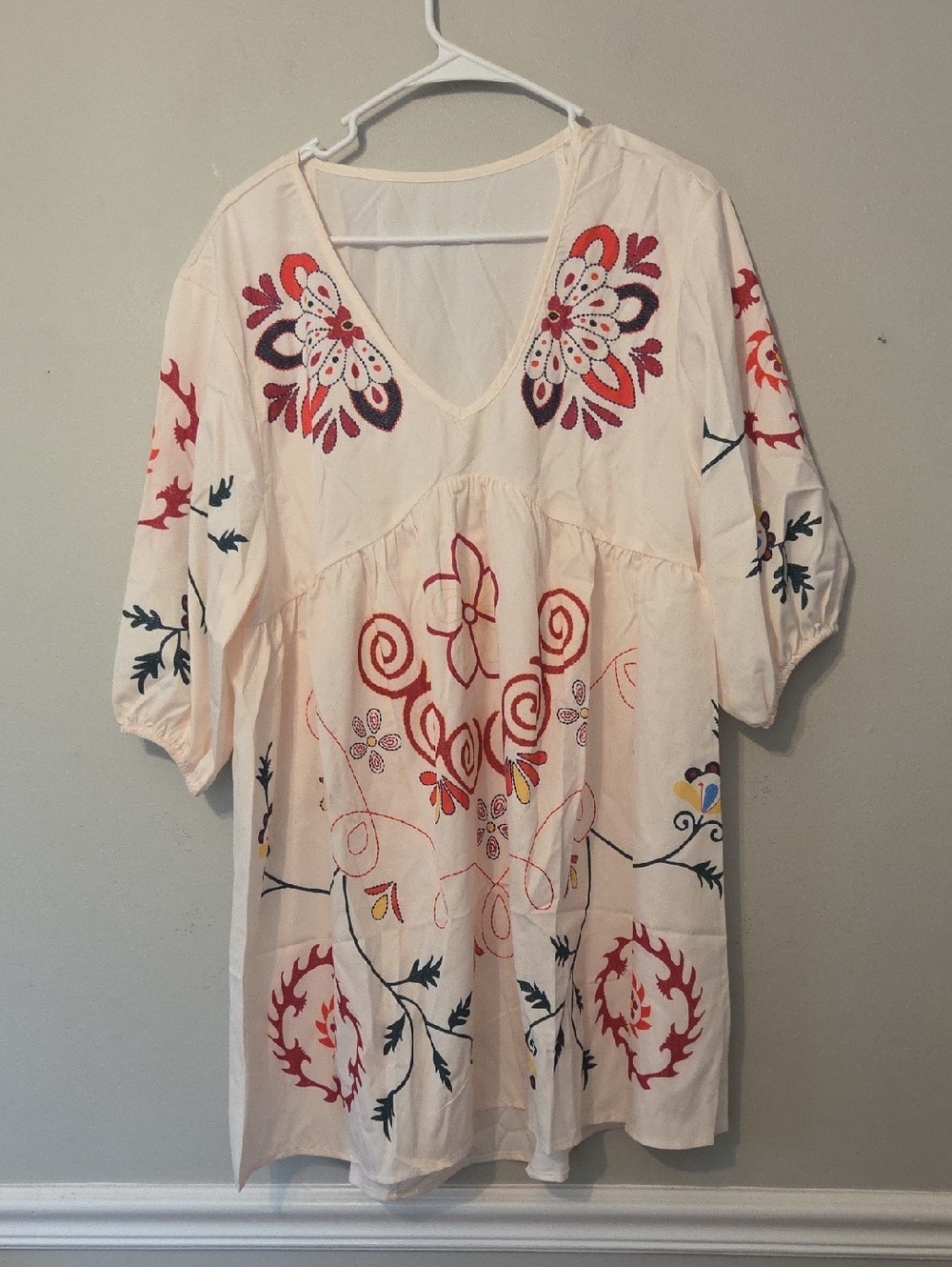 2/$15 Temu Bohemian Babydoll Beach Dress (L) - Picture 2 of 6